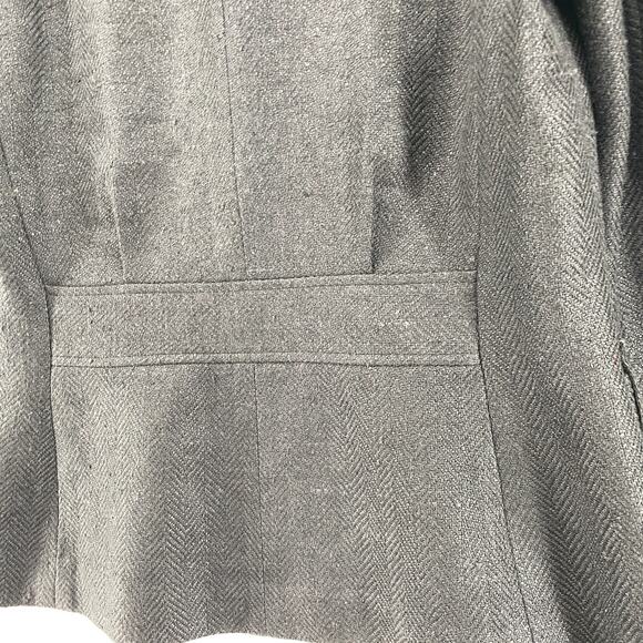 LAUREN RALPH LAUREN Blazer 4 Silk Linen Herringbone Blazer Jacket Blue Gray - Picture 9 of 15